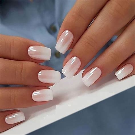 ombre nails nude and white|60 Beautiful Ombre Nail Design Ideas for 2024